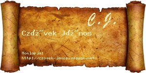 Czövek János névjegykártya