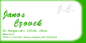 janos czovek business card